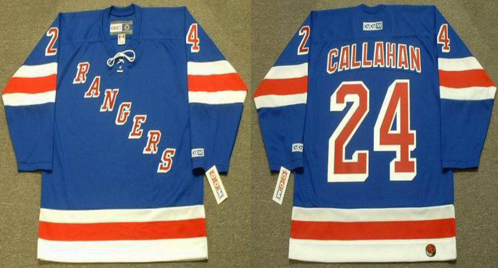 2019 Men New York Rangers 24 Callahan blue style #2 CCM NHL jerseys